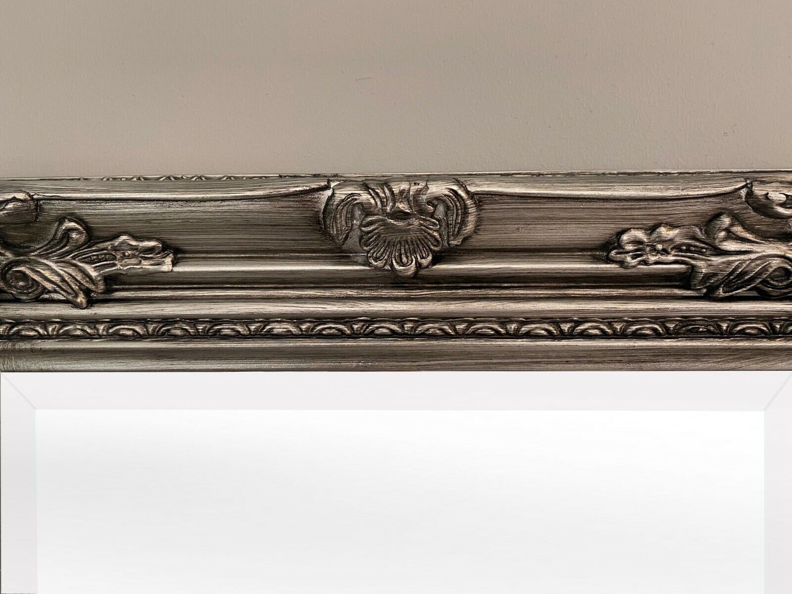 Tall Antique Silver Full Length Floor Wall Dressing Mirror wih Hardwood Frame