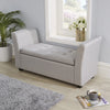 Ottoman Window Seat Grey Fabric Toy Bedding Storage Box