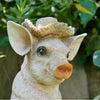 New Resin Outdoor Garden Standing Pig With Spade Lawn Sculpture Statue Ornament