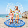 Splash Pad, Sprinkler & Splash Play Mat for Toddlers, Inflatable Outdoor Party Sprinkler Pad Wading Pool with 5 Patches for Kids