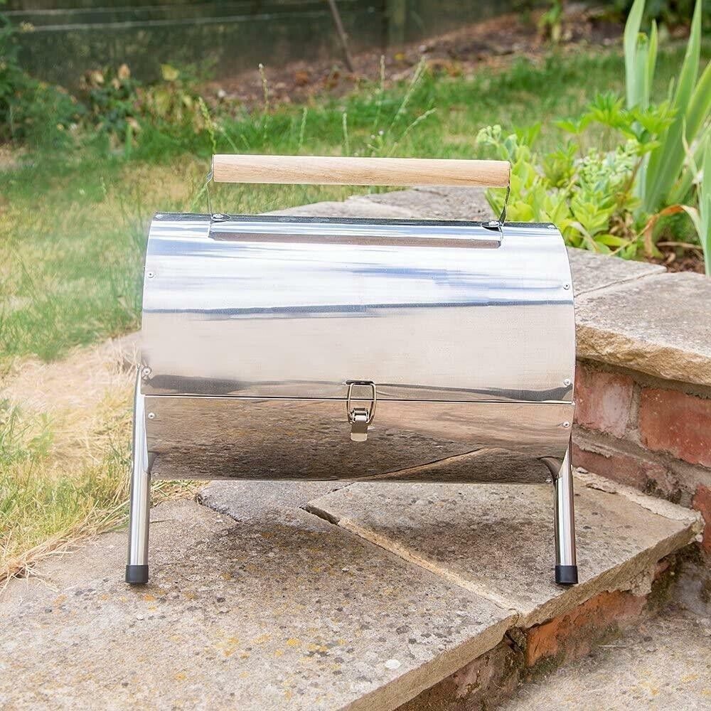 Portable BBQ Barrel Garden Outdoor Grill Brazier Camping Griddle Barbeque Fold