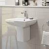 Wall Mounted Basin & Semi-Pedestal 460mm One Tap Hole Bathroom Sink Ceramic
