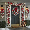 1.5m Xmas Decoration Wreath Christmas Garland Red for Xmas Party Indoor Outdoor Decor