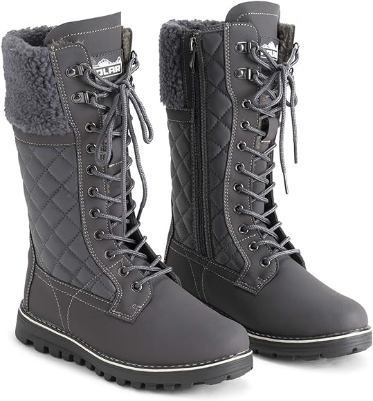 Polar Womens Snow Durable Outdoor Thermal Winter Warm Waterproof Mid Calf Boot
