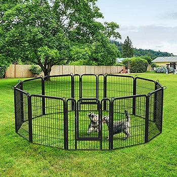 Lightweight Dog Playpen, 12 Panel 80cm Dog Fence Pet Exercise Pen for Large/Medium Dogs Portable Puppy Play Pen Suitable for RV/Camping