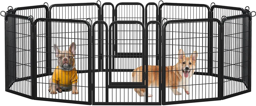 Lightweight Dog Playpen, 12 Panel 80cm Dog Fence Pet Exercise Pen for Large/Medium Dogs Portable Puppy Play Pen Suitable for RV/Camping