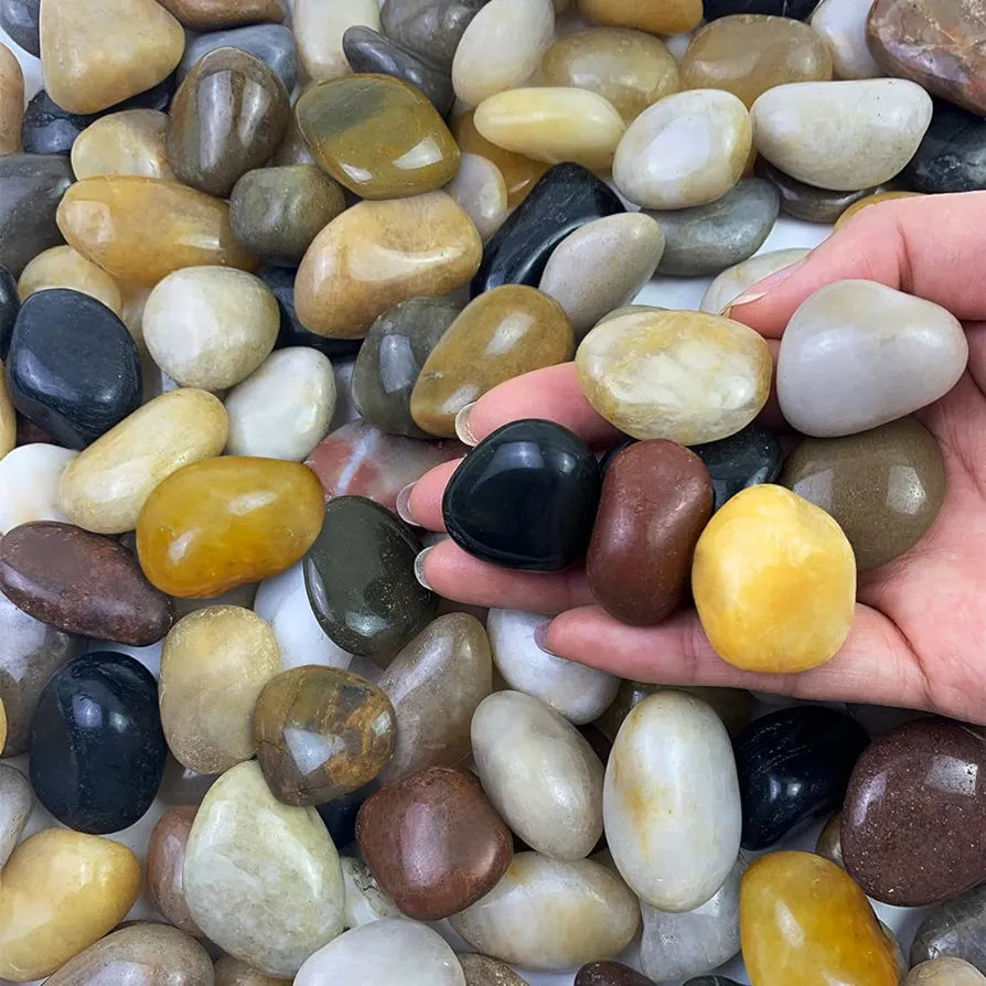 10LB Mixed Color River Rocks for Garden - Decorative Pebbles for Landscaping Vase. Small Rocks for Potted Succulents, Stones for Planter,Aquarium gGravel and Outdoor Decorative Stones