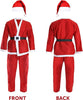 I LOVE FANCY DRESS Mens Budget Santa Costume - 5 Piece Father Christmas Costume - Red Santa Jacket & Trousers + Black Ribbon Belt + Red Santa Hat + Elasticated Beard