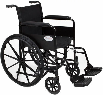 Stylish Black Sport Self - Propelled Lightweight Folding Wheelchair - 18