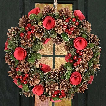 Christmas Wreath Large 14" Front Door Wall Hanging Winter Wreath Garland Ornament
