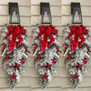 1.5m Xmas Decoration Wreath Christmas Garland Red for Xmas Party Indoor Outdoor Decor