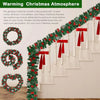 1.8m Christmas Garland, Christmas Wreath with Pine Cone and Light Christmas Garlands Decorations for Stairs Fireplaces Door Indoor Outdoor