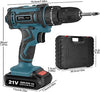 SMILOVII 21V Cordless Drill Driver, Power Drills Cordless with 2 Batteries 2000mAh, 45Nm Max Hammer Drill, 25+3 Torque Electric Drills Set, 3/8" Chuck,2 Speeds LED Light, 35Pc DIY Screwdriver Set See less