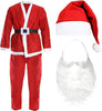 I LOVE FANCY DRESS Mens Budget Santa Costume - 5 Piece Father Christmas Costume - Red Santa Jacket & Trousers + Black Ribbon Belt + Red Santa Hat + Elasticated Beard