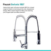 Modern Kitchen Pull Out Mixer Taps Dual Spout Spray Shower Head Monobloc Chrome