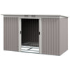 9 x 4FT Outdoor Metal Frame Garden Storage Shed w/ 2 Door, Light Grey