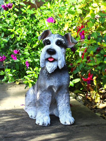 Schnauzer Garden Ornament Dog Animal Sculpture indoor outdoor 34cm