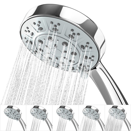 Shower Head High Pressure Water Saving Chrome Large Bath 5 Modes Bathroom New UK