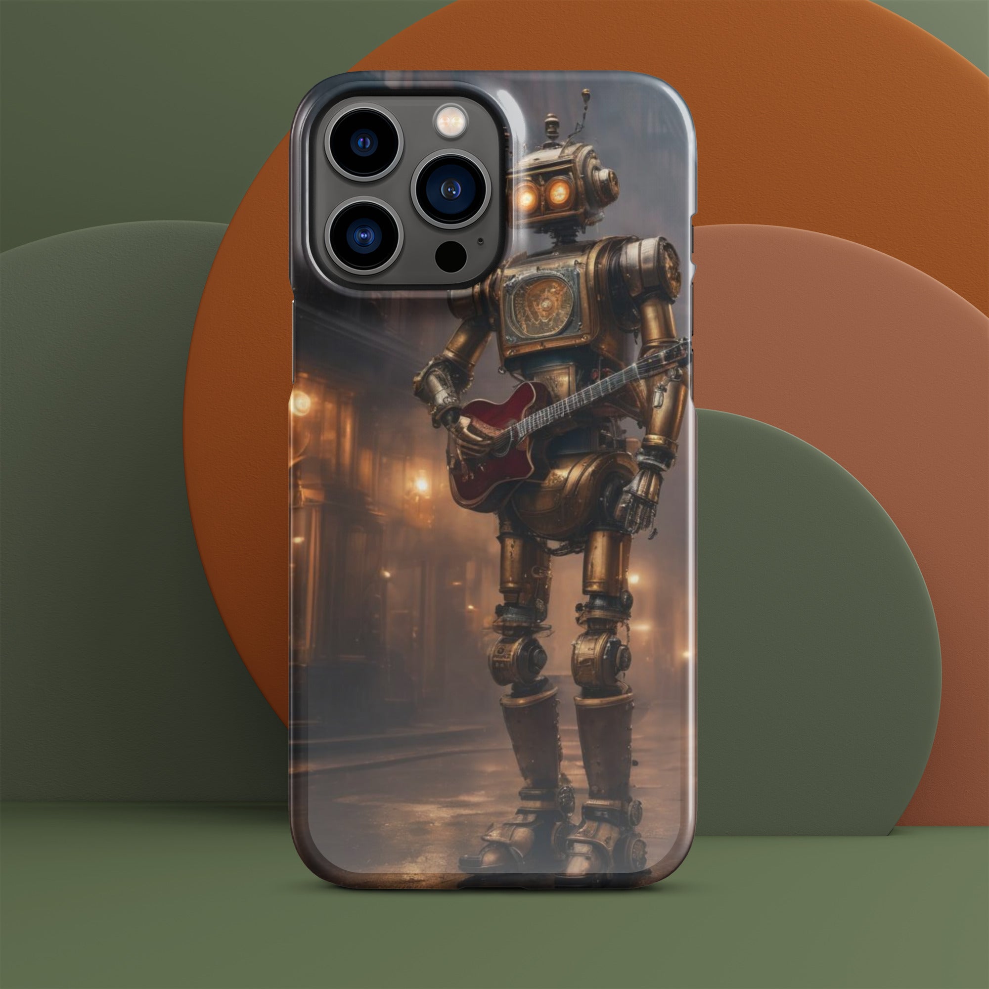 Steampunk Robot With Guitar Snap case for iPhone®