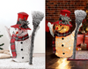 Christmas Snowman Decoration Led Light Up Large 70 CM Xmas Snow Glitter Effect