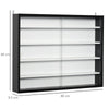 5-Tier Wall Display Shelf Unit Cabinet w/ Shelves Glass Doors Black/White