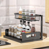 2 Tier Black Under Sink Pull-out Drawer Storage Shelf Organizer kitchen bathroom