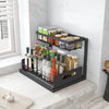 2 Tier Black Under Sink Pull-out Drawer Storage Shelf Organizer kitchen bathroom