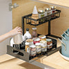 2 Tier Black Under Sink Pull-out Drawer Storage Shelf Organizer kitchen bathroom