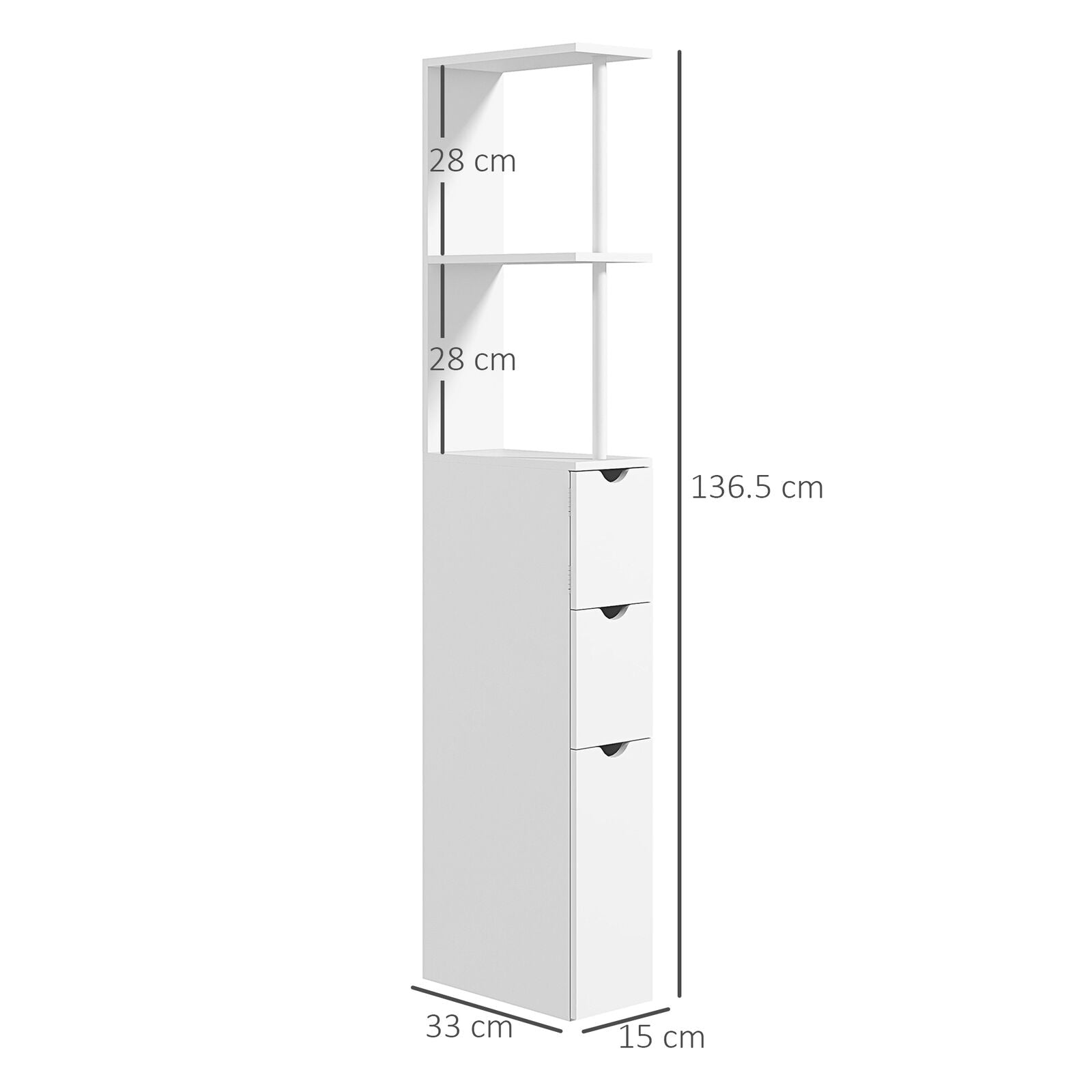 Tall Bathroom Cabinet, Bathroom Storage Cabinet W/ Shelf, Drawers White