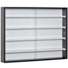 5-Tier Wall Display Shelf Unit Cabinet w/ Shelves Glass Doors Black/White