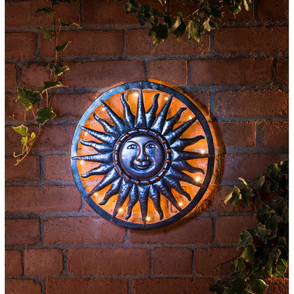 40cm Bronze Sun Metal Wall Art Bronze Finish Garden Outdoor Decoration