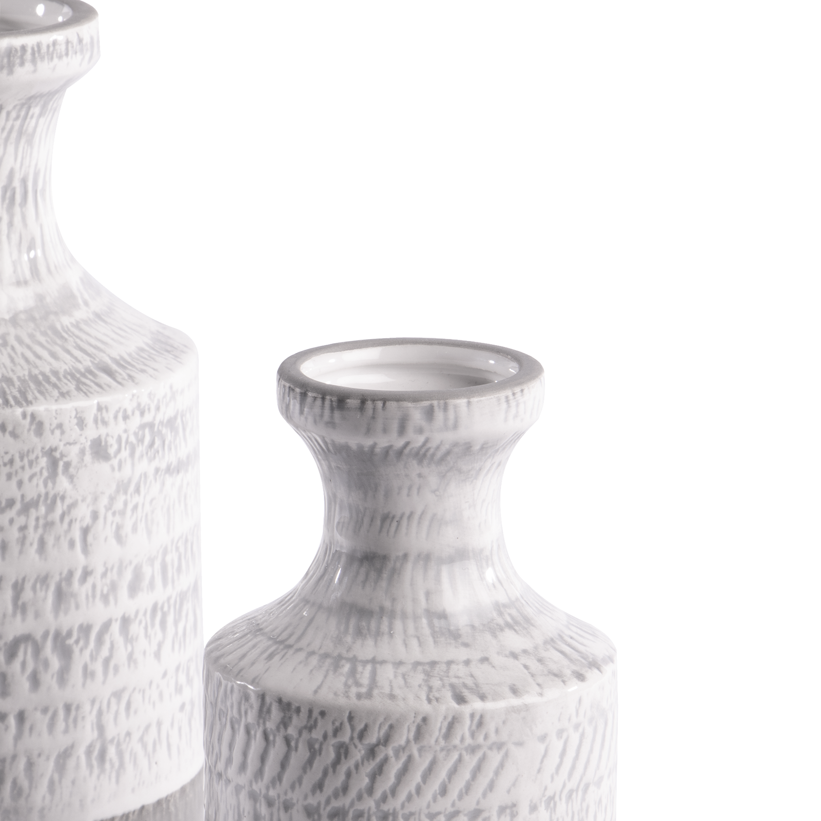 Ceramic Vases - Grey and White Elegant Vase Set of 2