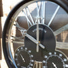 Garden Wall Clock Thermometer Weatherproof Black Home Indoor Outdoor Decoration