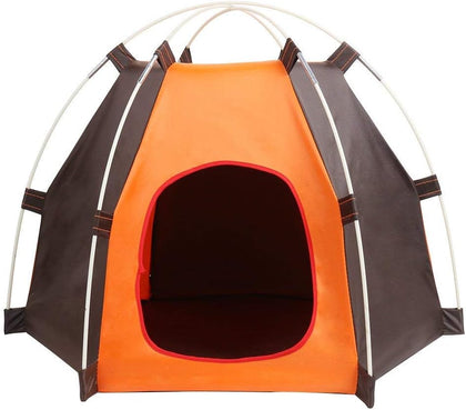 Portable Folding Dog Tent Cat House Bed, Outdoor Waterproof Animals Shelter Wigwam, Summer Beach Sunscreen Rabbit,Travel Camping pet Cage in Car, Door Entrance size 20 * 24 cm