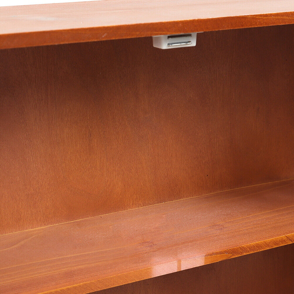 Vintage Storage Cabinet 3Tier Shelves Display Cupboard Rustic Wood Shelving Unit