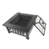 Portable Courtyard Metal Fire Bowl with Accessories Black