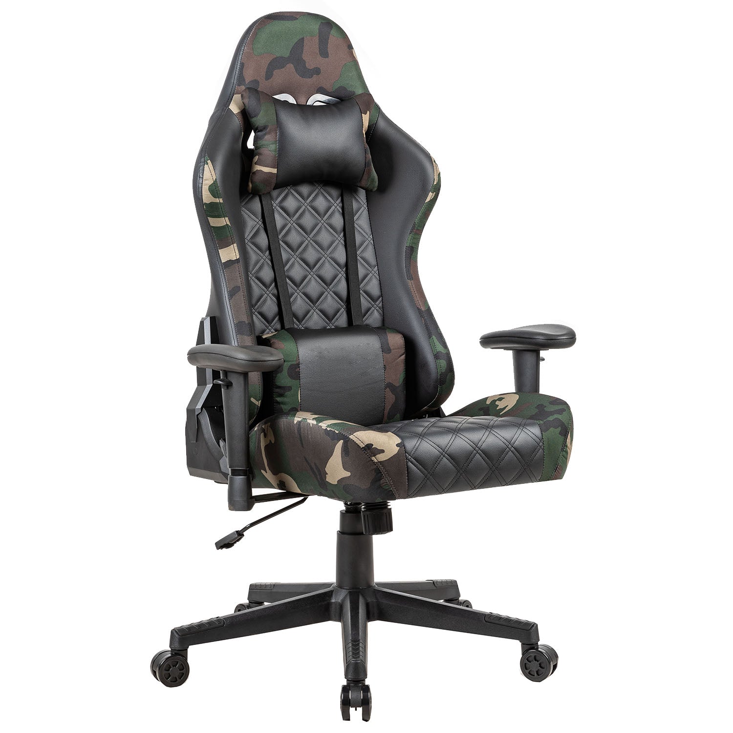Gaming Chair PC Office Chair Computer Racing Chair PU Desk Task Chair Ergonomic 360°-Swivel Rolling Chair Height Adjustable E-sports Chair with Lumbar Support and Headrest for Office or Gaming