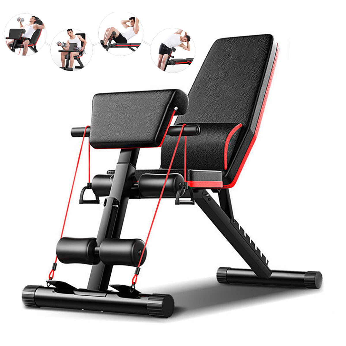 Multifunctional 5-in-1 Foldable Exercise Bench 7 Gears Adjustable AB Abdominal Training Fitness Weight Bench Max Load 350kg