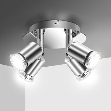 Elfeland 100-220V 4 Way GU10 LED Rotatable Ceiling Light Lamp Bulb Spotlight Fitting Home Lighting