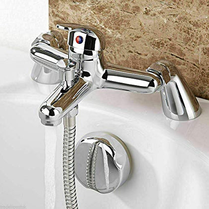 Modern Chrome Bath Filler Shower Mixer Tap with Multi Mode Shower Head, Adjustable Manual Hot and Cold Mixer and Adjustable Water Pressure