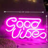 Good Vibes 2 line Neon LED Sign Pink