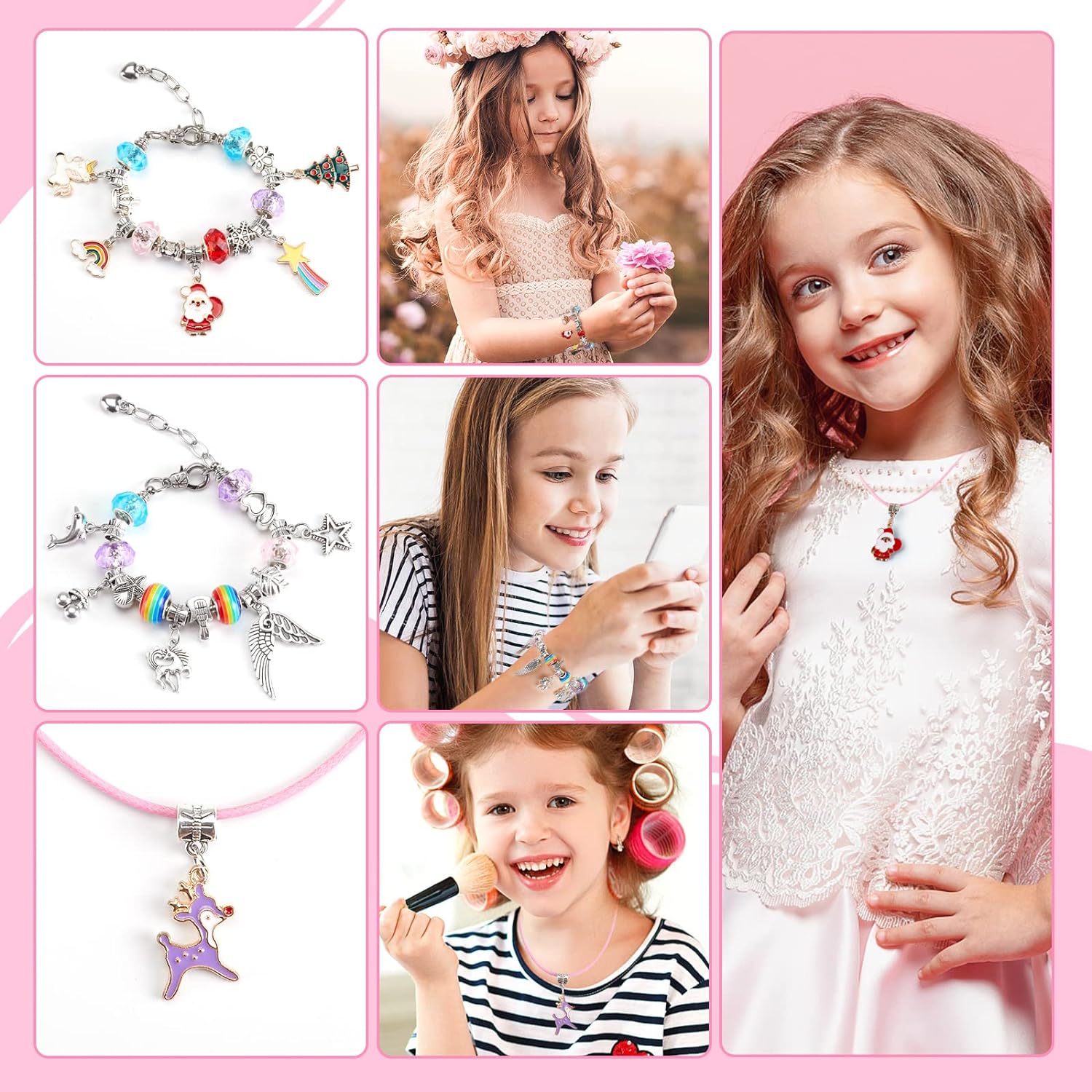 Unicorn Gifts for Girls Toys Age 7-10 Years Old Christmas Gifts Girls Gifts Charm Bracelet Jewellery Making Kit