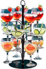 Cocktail Gin Glass Tree Display for Serving Cocktails or Champagne Holds up to 12 Glasses
