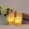 Flameless Candles Flickering with 6H Timer, 3 Pack Gold Reindeer Real Wax Candles