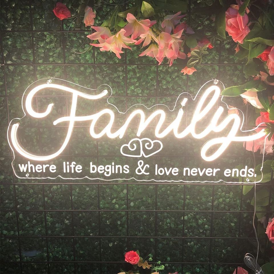 Neon Family Sign Wall mounted