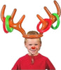 Christmas Inflatable Reindeer Antler Hat, Inflatable Reindeer Antler Ring Toss Game for Christmas Xmas Party Supplies ( 4 Rings, 1 set Antlers)