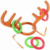 Christmas Inflatable Reindeer Antler Hat, Inflatable Reindeer Antler Ring Toss Game for Christmas Xmas Party Supplies ( 4 Rings, 1 set Antlers)