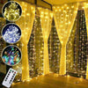 300 LED Curtain Fairy Lights String Indoor/Outdoor Backdrop Wedding Xmas Party