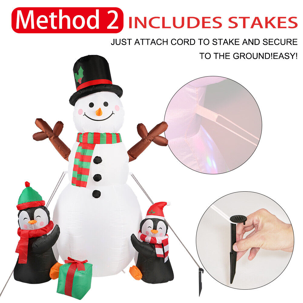 6FT Christmas Inflatable Snowman with Light Xmas Air Blown Outdoor Decoration GB