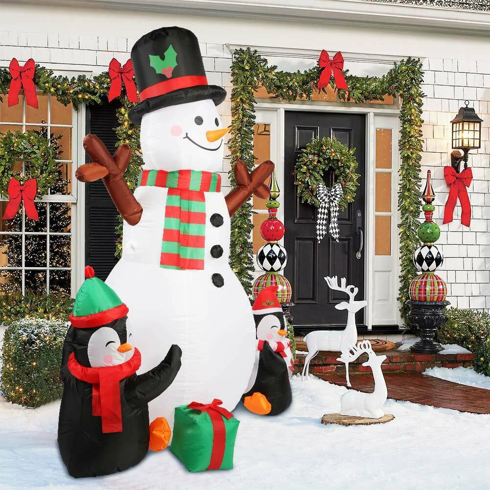 6FT Christmas Inflatable Snowman with Light Xmas Air Blown Outdoor Decoration GB